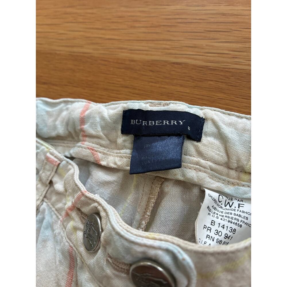 Burberry Girls Linen Pants Size 8 Pretty Academia Plaid - Picture 4 of 13